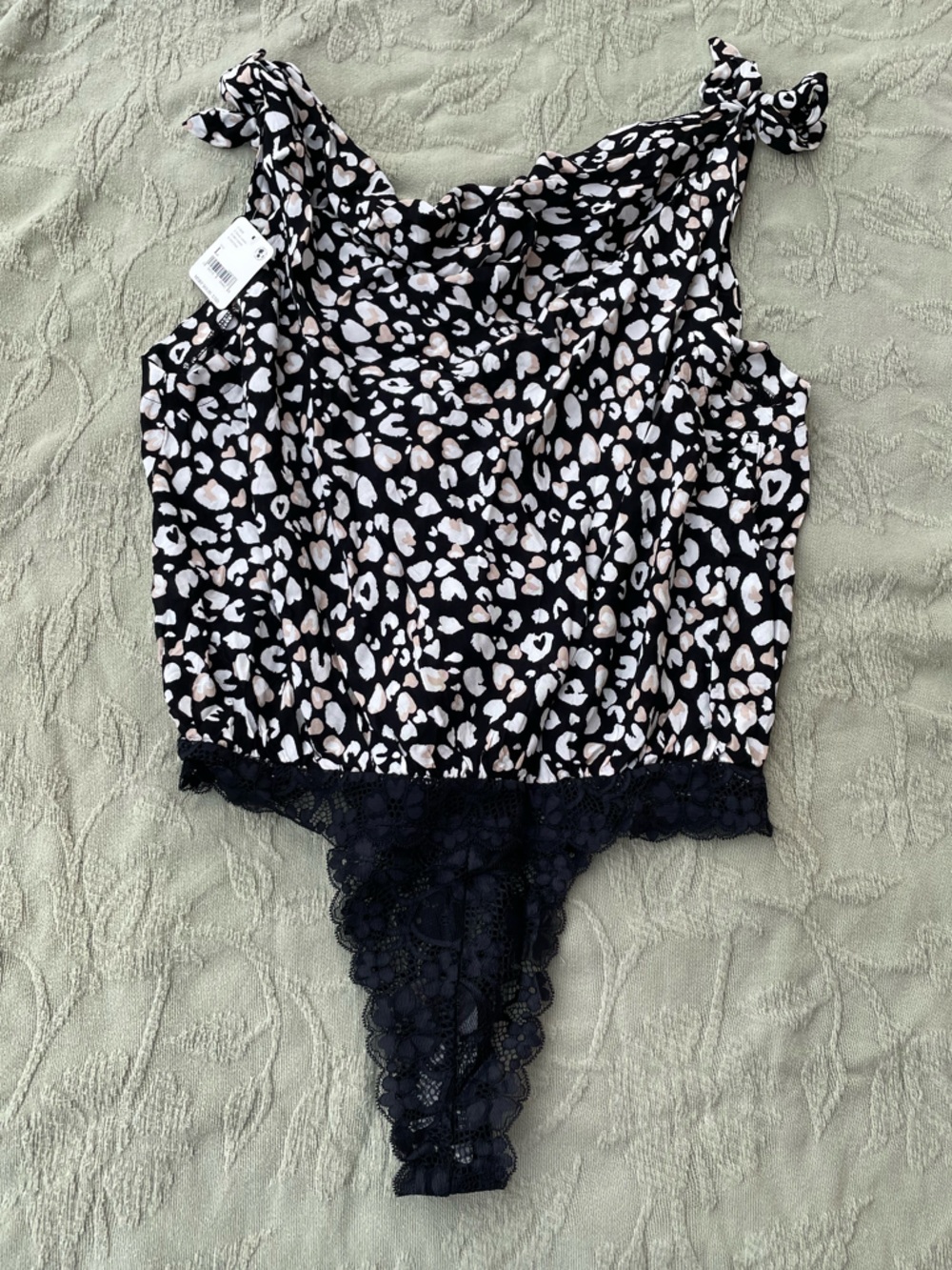 Free People | Intimately FP Bare It All Spotted Bodysuit Black Combo